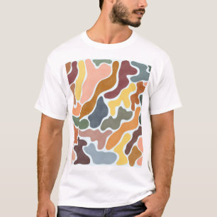 Camiseta Ilustracion moderno abstracto, de tonos tierra.