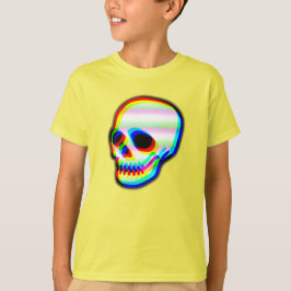 Camiseta Ilustracion moderno de cráneo de neón
