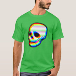 Camiseta Ilustracion moderno de cráneo de neón