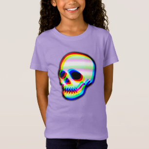Camiseta Ilustracion moderno de cráneo de neón