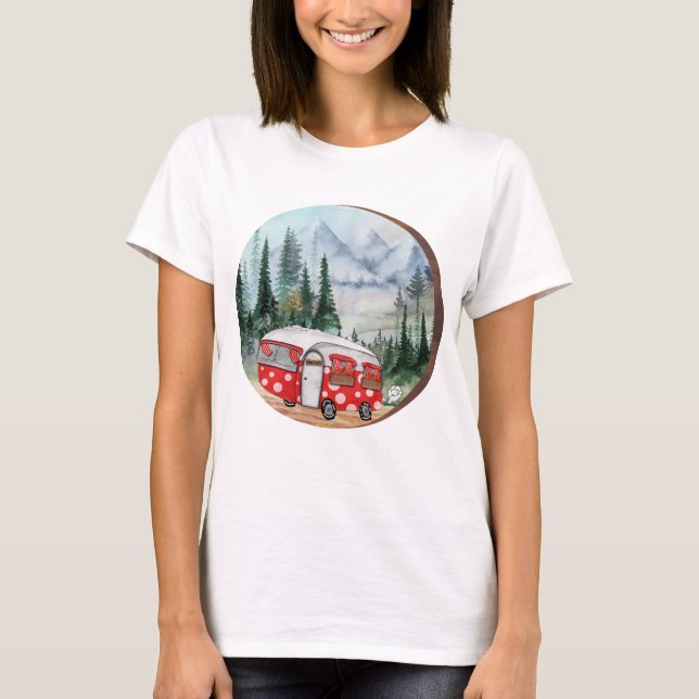 Camiseta Ilustracion Mountain Adventure Camper (Anverso)
