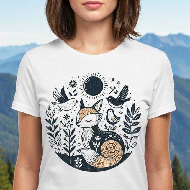 Camiseta Ilustracion Natural Cute Reto Fox (Subido por el creador)