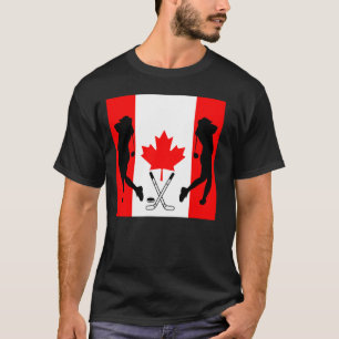 Camiseta Ilustración negra de hockey roja y blanca de la ba
