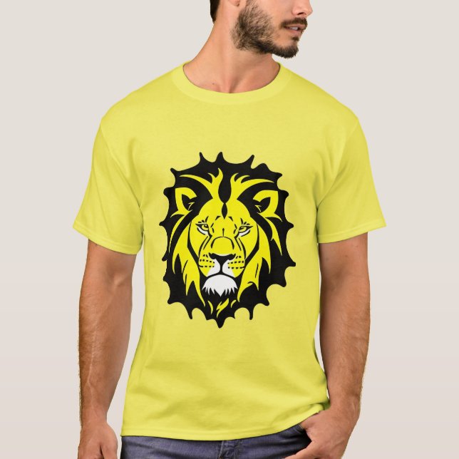 Camiseta Ilustración Negrita de Cabeza de León de Dibujos A (Anverso)