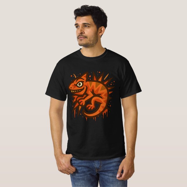 Camiseta Ilustración Negrita de Salamandra  (Anverso completo)
