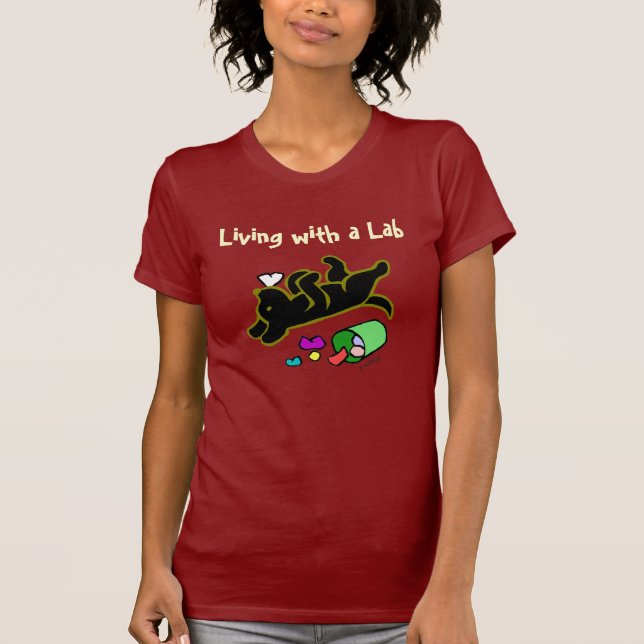 Camiseta Ilustracion negro divertido del dibujo animado de (Anverso)