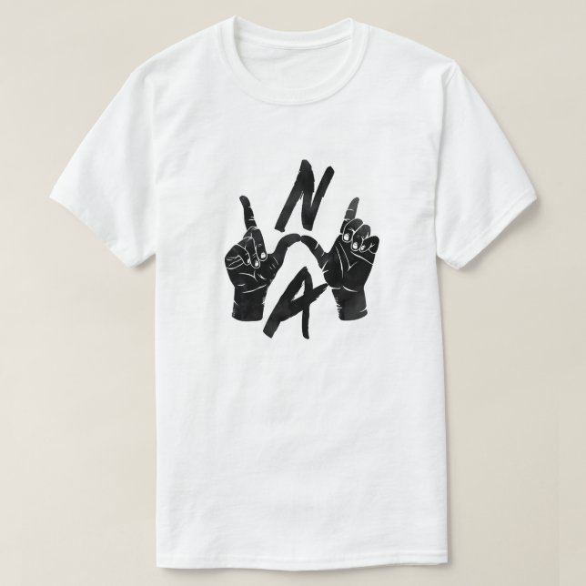 Camiseta Ilustración oscura del signo de la mano de N.W.A (Diseño del anverso)