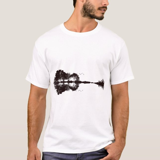 Camiseta Ilustracion paisajístico de guitarra (Anverso)