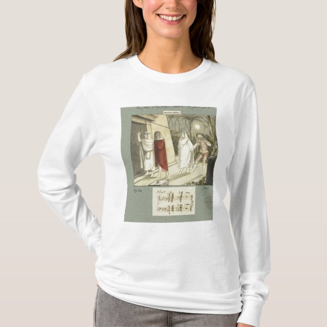 Camiseta Ilustracion para "la flauta mágica" de Mozart, (Anverso)