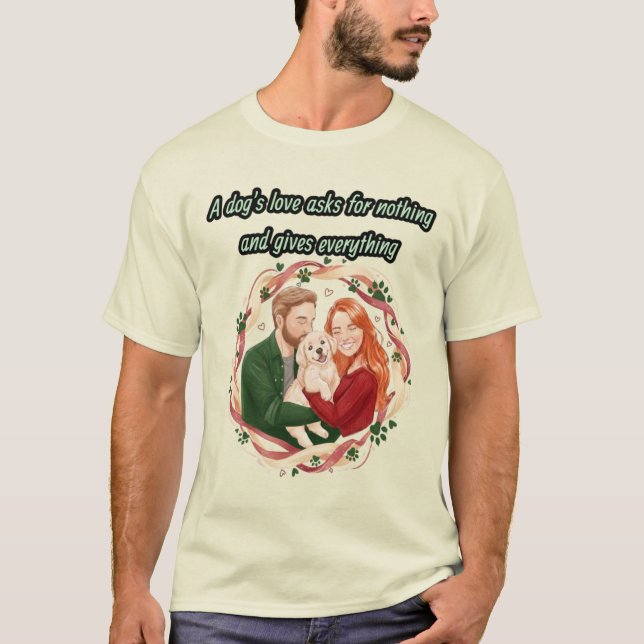 Camiseta Ilustración personalizada de papá perro (Anverso)
