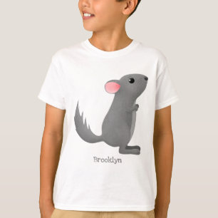 Camiseta Ilustracion personalizado chinchilla gris suave