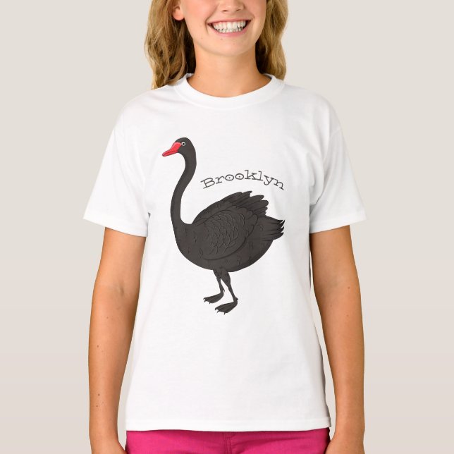 Camiseta Ilustracion personalizado cisne negro (Anverso)