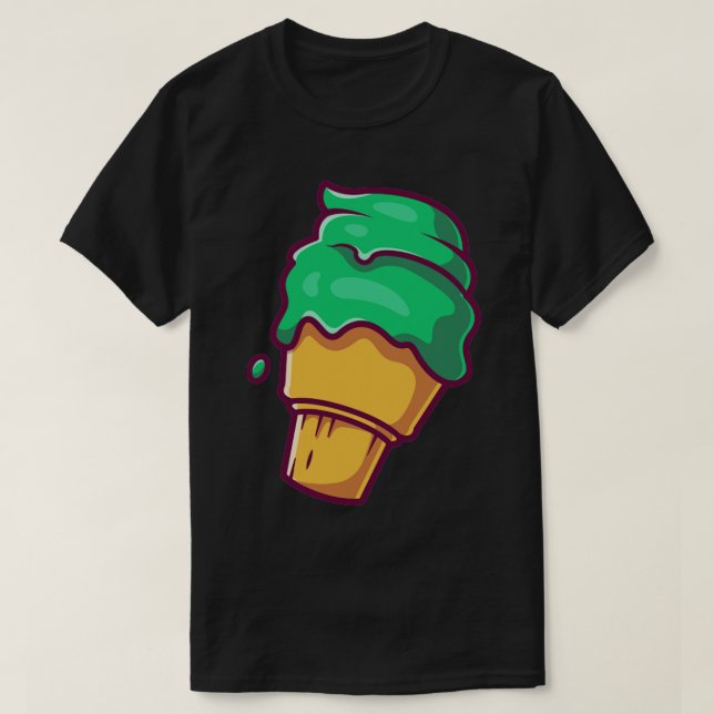 Camiseta Ilustracion Personalizado Cute Ice Cream Matcha (Diseño del anverso)