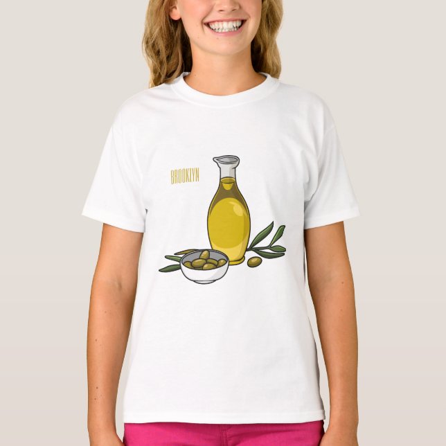 Camiseta Ilustracion personalizado de aceite de oliva (Anverso)