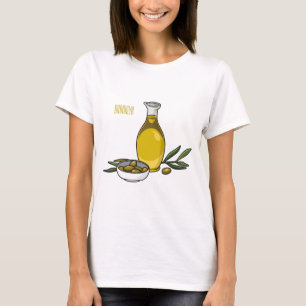 Camiseta Ilustracion personalizado de aceite de oliva
