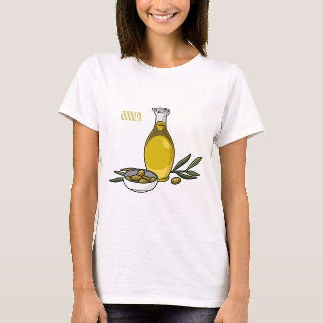 Camiseta Ilustracion personalizado de aceite de oliva (Anverso)