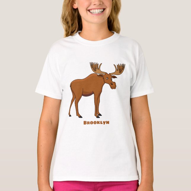Camiseta Ilustracion personalizado de alce gracioso (Anverso)