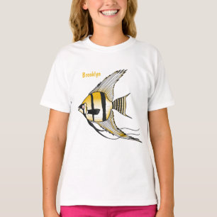 Camiseta Ilustracion personalizado de angelotes a rayas