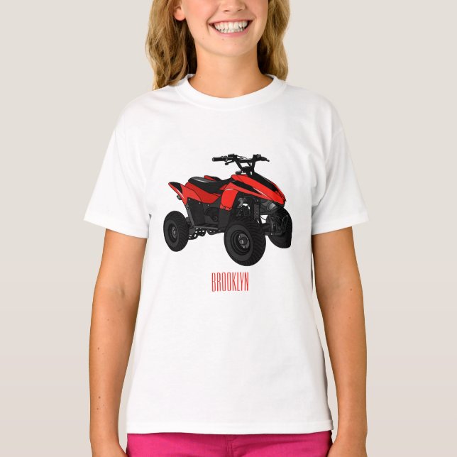 Camiseta Ilustracion personalizado de atv de cuatro bicicle (Anverso)