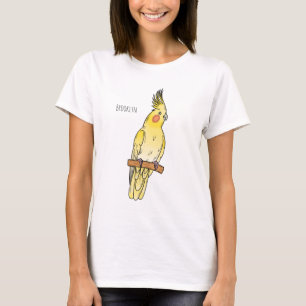 Camiseta Ilustracion personalizado de aves de Cockatiel