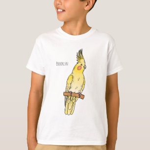 Camiseta Ilustracion personalizado de aves de Cockatiel