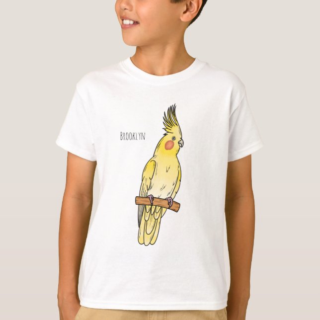 Camiseta Ilustracion personalizado de aves de Cockatiel (Anverso)