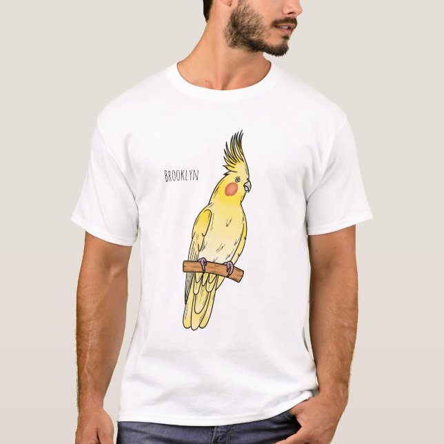 Camiseta Ilustracion personalizado de aves de Cockatiel (Anverso)