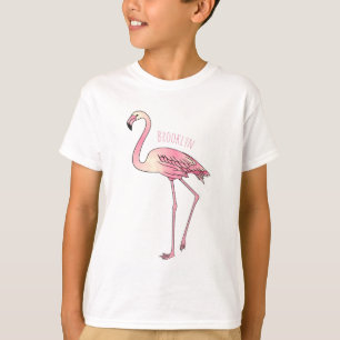 Camiseta Ilustracion personalizado de aves de Flamingo