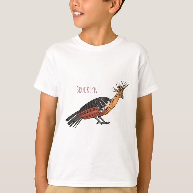 Camiseta Ilustracion personalizado de aves de Hoatzin (Anverso)
