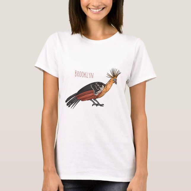 Camiseta Ilustracion personalizado de aves de Hoatzin (Anverso)