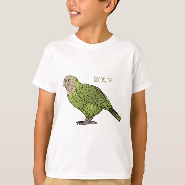 Camiseta Ilustracion personalizado de aves Kakapo (Anverso)