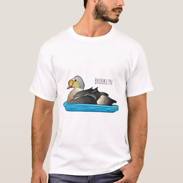 Camiseta Ilustracion personalizado de aves King eider (Anverso)