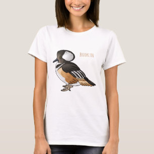 Camiseta Ilustracion personalizado de aves merganser con ca