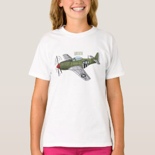 Camiseta Ilustracion personalizado de avión militar