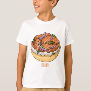 Camiseta Ilustracion personalizado de bagel de Salmon