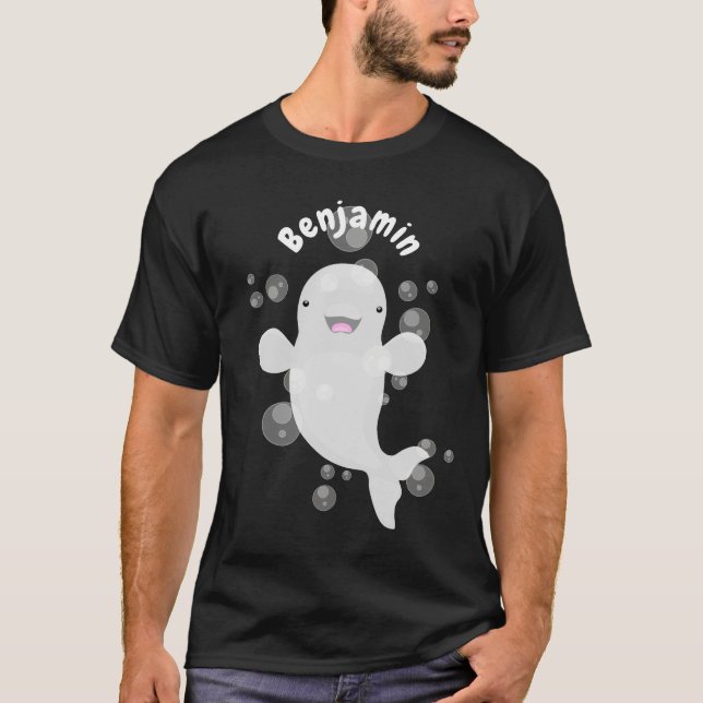 Camiseta Ilustracion personalizado de ballenas de la beluga (Anverso)