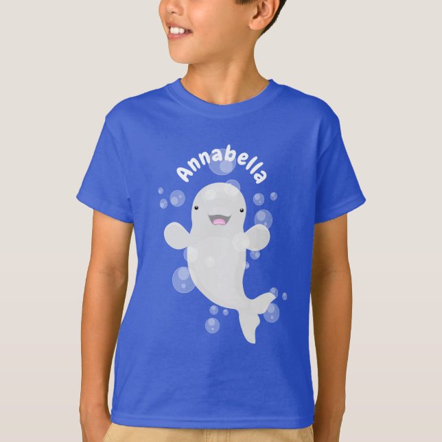 Camiseta Ilustracion personalizado de ballenas de la beluga (Anverso)