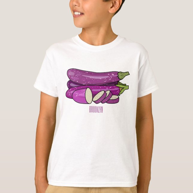 Camiseta Ilustracion personalizado de berenjenas (Anverso)