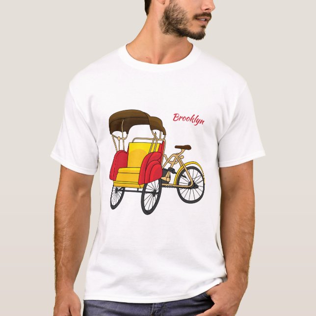 Camiseta Ilustracion personalizado de bicitaxi (Anverso)