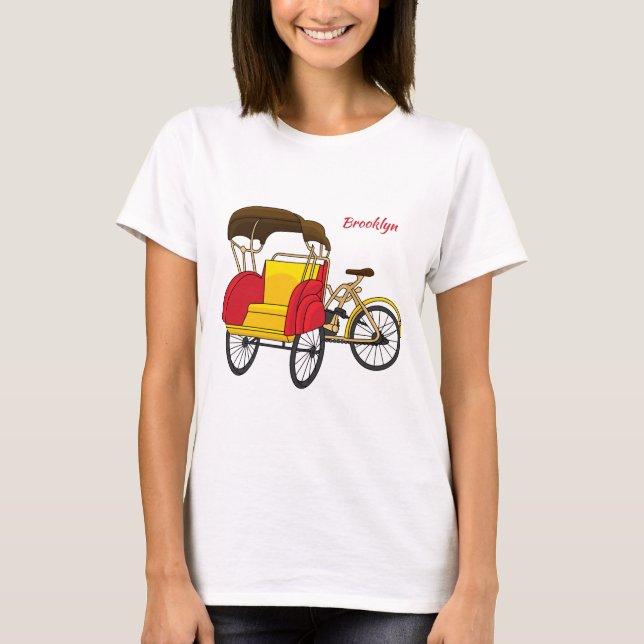 Camiseta Ilustracion personalizado de bicitaxi (Anverso)