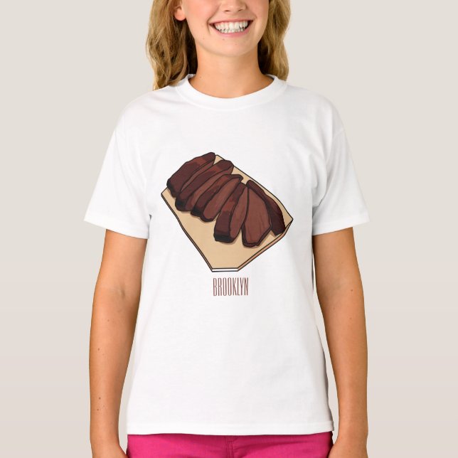 Camiseta Ilustracion personalizado de brisket de carne (Anverso)
