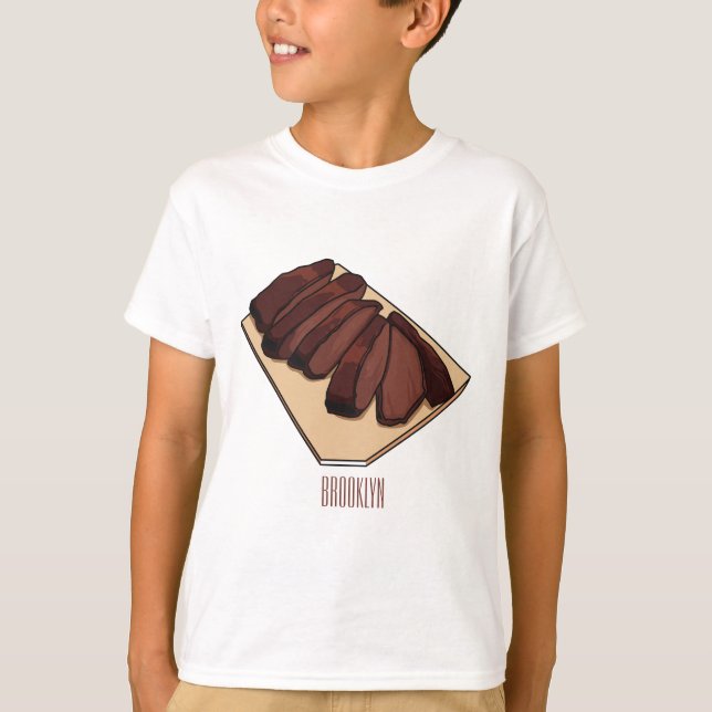 Camiseta Ilustracion personalizado de brisket de carne (Anverso)