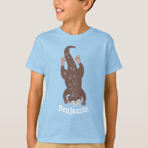 Camiseta Ilustracion personalizado de buceo con nutria