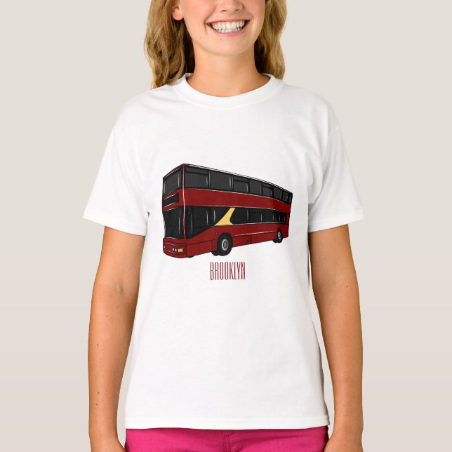 Camiseta Ilustracion personalizado de bus de dos pisos (Anverso)