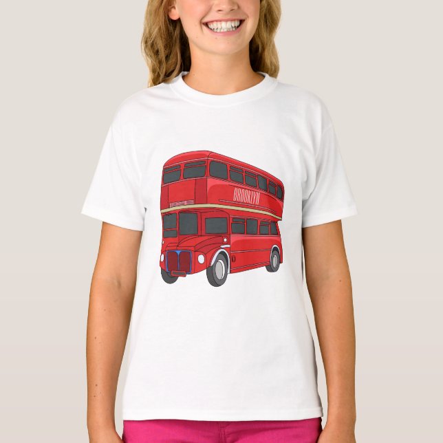 Camiseta Ilustracion personalizado de bus de dos pisos (Anverso)