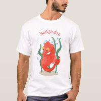 Ilustracion personalizado de caballito de mar rojo