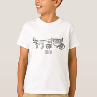 ilustracion personalizado de caballos y carruajes 