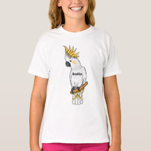 Camiseta Ilustracion personalizado de cacatúa con crema de 