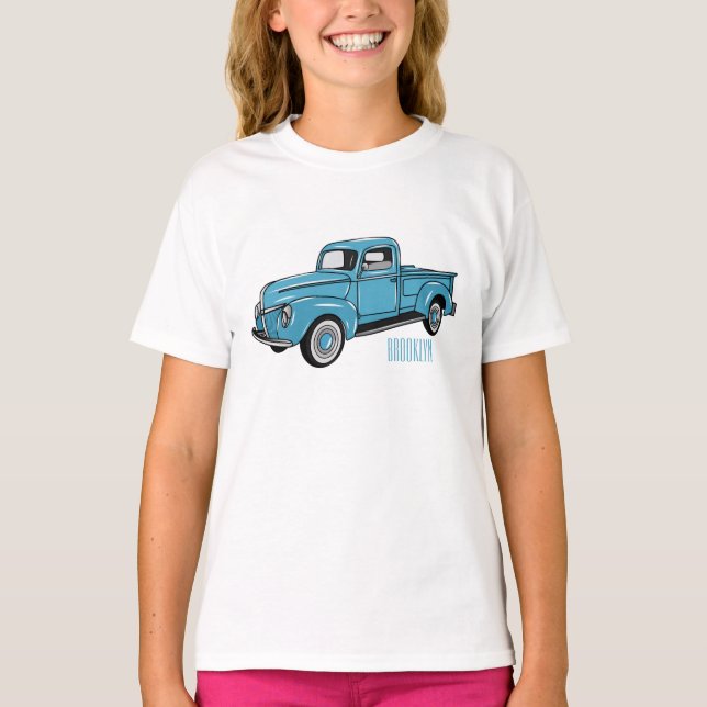 Camiseta Ilustracion personalizado de camioneta clásica (Anverso)