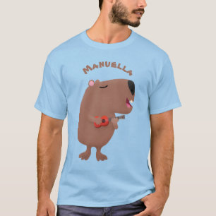 Camiseta Ilustracion personalizado de capybara ukulele cant